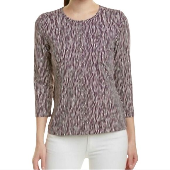 J. McLaughlin Signature Tee Zebra Print Purple Size Medium - Picture 8 of 8